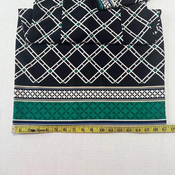 WHITE HOUSE BLACK MARKET Dress Black Plaid-Green Womans-3/4" sleeves-lined- sz 2 - Picture 5 of 11
